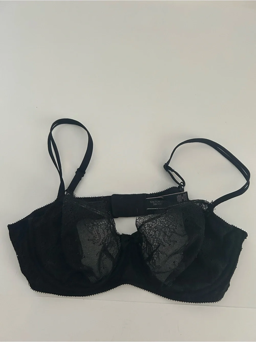 Victoria's Secret Black Lace Underwire Demi Bra | Size 38C
